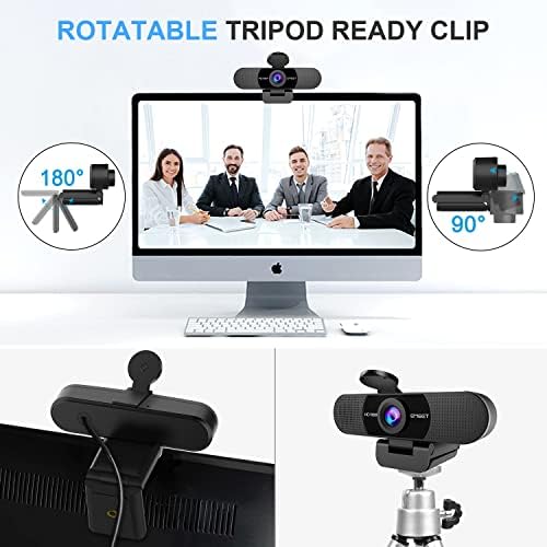 EMEET 1080P Webcam with Microphone, C960 Web Camera, 2 Mics Streaming Webcam with Privacy Cover, 90°View Computer Camera, Plug&Play USB Webcam for Calls/Conference, Zoom/Skype/YouTube, Laptop/Desktop - Image 8
