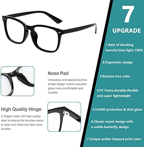 hunsquer Blue Light Glasses for Women/Men Computer Blue Light Glasses - Image 4