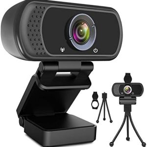 Webcam HD 1080p Web Camera, USB PC Computer Webcam with Microphone, Laptop Desktop Full HD Camera Video Webcam 110 Degree Widescreen, Pro Streaming Webcam for Recording, Calling, Conferencing, Gaming