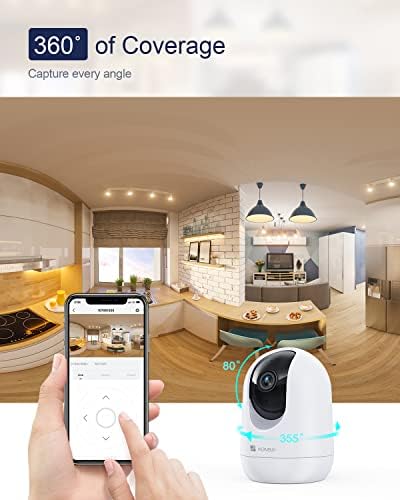 Indoor Security Camera 2K, Pet Camera with Phone App, WiFi Cameras for Home Security Camera for Dog/ Baby Monitor/Elder Pan Tilt, 2.4G, 24/7, 2-Way Talk, Human Detection, Motion Tracking, SD&Cloud - Image 4