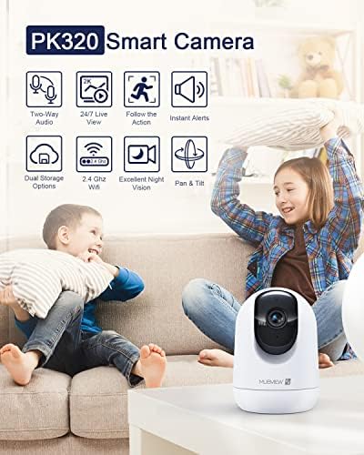 Indoor Security Camera 2K, Pet Camera with Phone App, WiFi Cameras for Home Security Camera for Dog/ Baby Monitor/Elder Pan Tilt, 2.4G, 24/7, 2-Way Talk, Human Detection, Motion Tracking, SD&Cloud - Image 2