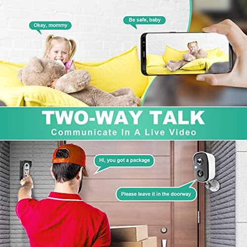 Wireless Cameras for Home/Outdoor Security, Battery Powered 1080P HD WiFi Security Cameras Wireless Outdoor with Spotlight, AI Motion Detection, Siren, Color Night Vision, 2-Way Talk, SD/Cloud Storage - Image 6