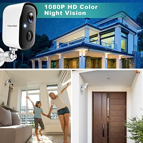 Wireless Cameras for Home/Outdoor Security, Battery Powered 1080P HD WiFi Security Cameras Wireless Outdoor with Spotlight, AI Motion Detection, Siren, Color Night Vision, 2-Way Talk, SD/Cloud Storage - Image 5